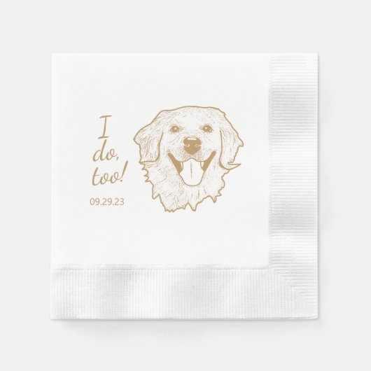 Serviette En Papier Golden Retriever Chien Personnalisé I Dog Aussi (Devant)