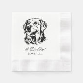 Serviette En Papier Golden Retriever Chien Personnalisé Je fais aussi (Devant)