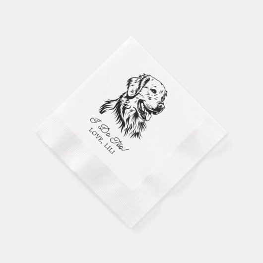 Serviette En Papier Golden Retriever Chien Personnalisé Je fais aussi (Coin)