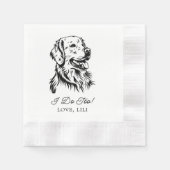 Serviette En Papier Golden Retriever Chien Personnalisé Je fais aussi (Devant)