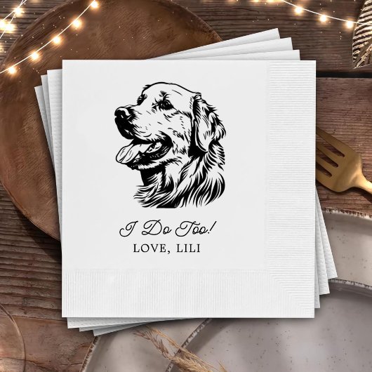 Serviette En Papier Golden Retriever Chien Personnalisé Je fais aussi