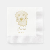 Serviette En Papier Golden Retriever Chien Personnalisé Je fais aussi (Devant)