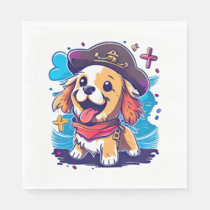 Serviette En Papier Golden Retriever Chien Pirate