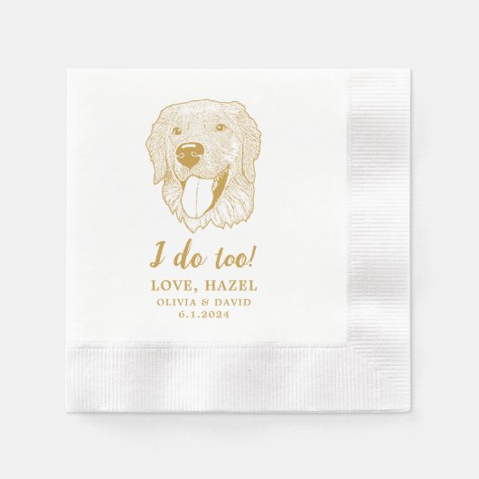 Serviette En Papier Golden Retriever Chien salue Cocktail personnalisé (Devant)