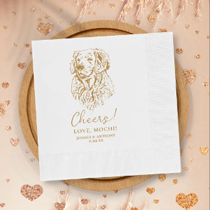 Serviette En Papier Golden Retriever Chien salue Cocktail Personnalisé