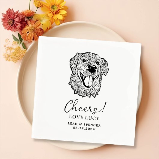 Serviette En Papier Golden Retriever Chien salue Cocktail Personnalisé