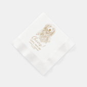 Serviette En Papier Golden Retriever Chien salue Cocktail Personnalisé (Coin)