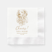 Serviette En Papier Golden Retriever Chien salue Cocktail Personnalisé (Devant)