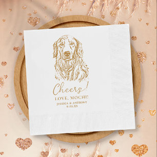 Serviette En Papier Golden Retriever Chien salue Mariage personnalisé