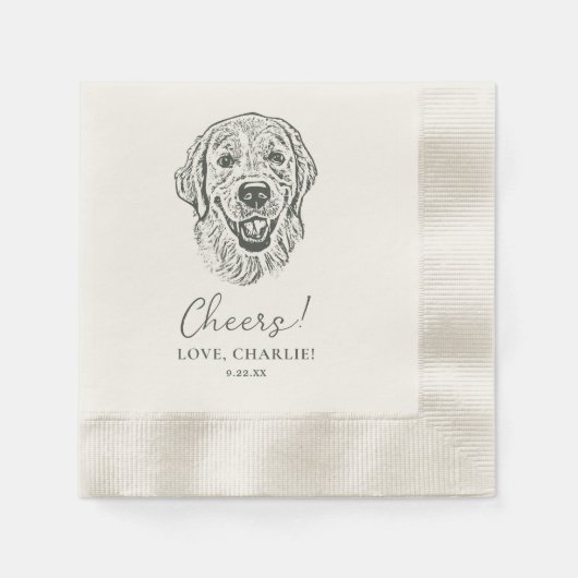 Serviette En Papier Golden Retriever Chien Salutation personnalisée (Devant)