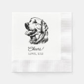 Serviette En Papier Golden Retriever Chien Salutation personnalisée (Devant)