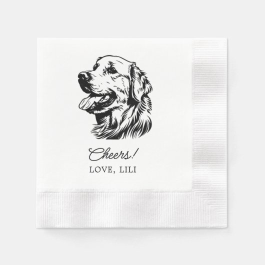 Serviette En Papier Golden Retriever Chien Salutation personnalisée (Devant)