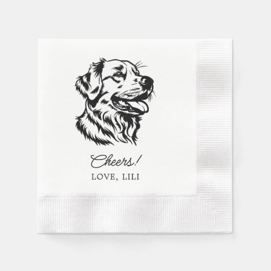 Serviette En Papier Golden Retriever Chien Salutation personnalisée (Devant)