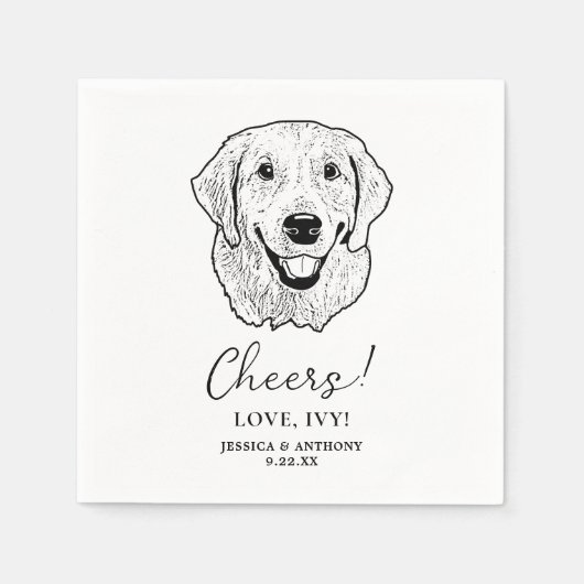 Serviette En Papier Golden Retriever Chien Salutation personnalisée (Devant)