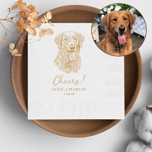 Serviette En Papier Golden Retriever Chien Salutation personnalisée