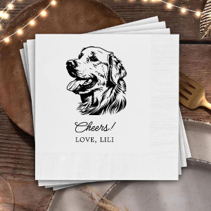 Serviette En Papier Golden Retriever Chien Salutation personnalisée