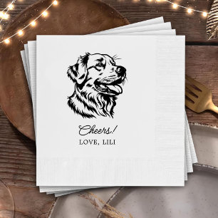 Serviette En Papier Golden Retriever Chien Salutation personnalisée