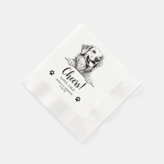 Serviette En Papier Golden Retriever Chien Salutation personnalisée (Coin)