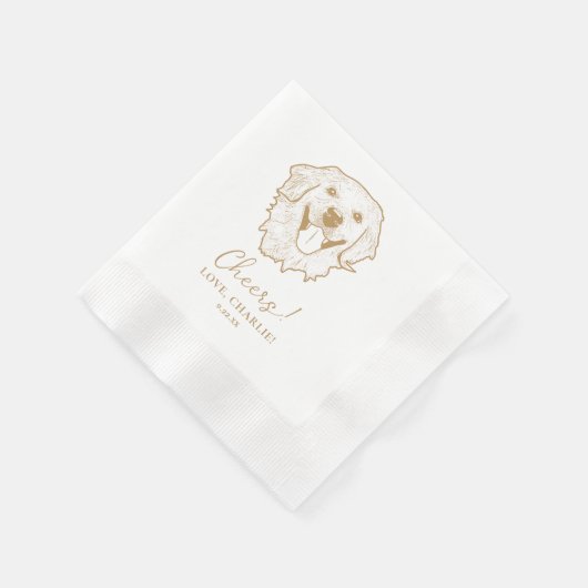 Serviette En Papier Golden Retriever Chien Salutation personnalisée (Coin)