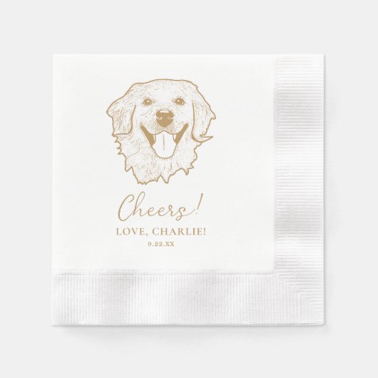 Serviette En Papier Golden Retriever Chien Salutation personnalisée (Devant)