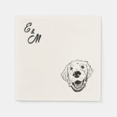Serviette En Papier Golden Retriever chien sur Mariage Cocktail Napkin (Devant)