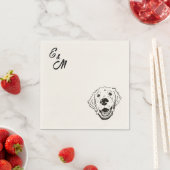 Serviette En Papier Golden Retriever chien sur Mariage Cocktail Napkin (En situation)