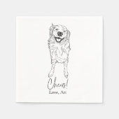 Serviette En Papier Golden Retriever Cocktail Napkin Chien Mariage (Devant)