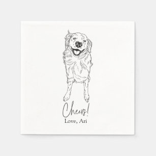 Serviette En Papier Golden Retriever Cocktail Napkin Chien Mariage