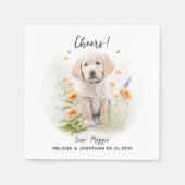 Serviette En Papier Golden Retriever Custom Chien Cocktail Mariage  (Devant)