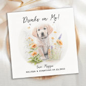 Serviette En Papier Golden Retriever Custom Chien Cocktail Mariage