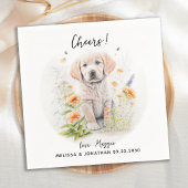Serviette En Papier Golden Retriever Custom Chien Cocktail Mariage