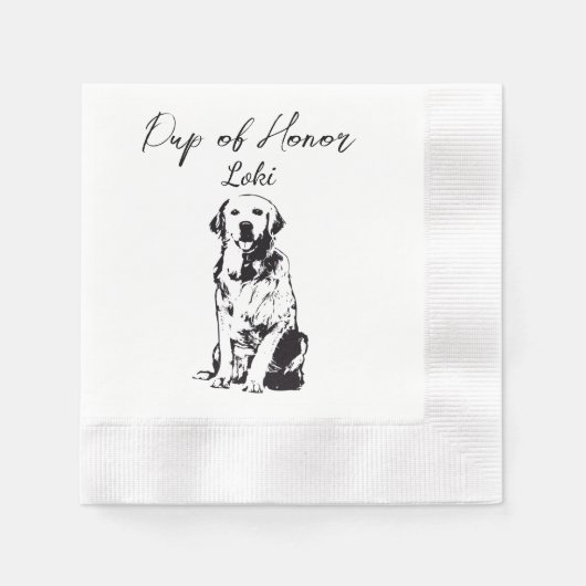 Serviette En Papier Golden Retriever Custom Cocktail Napkin Pet Napkin (Devant)