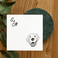Golden Retriever dessin simple ligne Cocktail