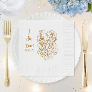 Serviette En Papier Golden Retriever Dog I Do Too Custom Cocktail Napk