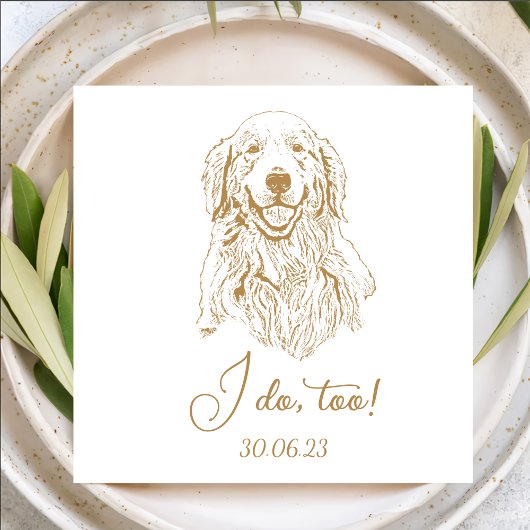 Serviette En Papier Golden Retriever Dog I Do Too Custom Cocktail Napk