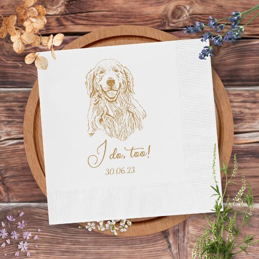 Serviette En Papier Golden Retriever Dog I Do Too Custom Cocktail Napk