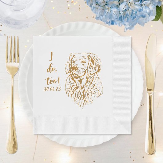Serviette En Papier Golden Retriever Dog I Do Too Custom Cocktail Napk