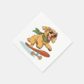 Serviette En Papier Golden Retriever Dog Skateboarding (Coin)