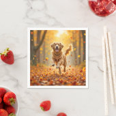 Serviette En Papier Golden Retriever En Automne Woods (En situation)