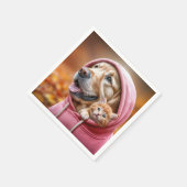 Serviette En Papier Golden Retriever et Kitten en Sweat - shirt à capu (Coin)