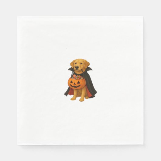 Serviette En Papier Golden Retriever Halloween Chien avec bonbon Citro (Devant)