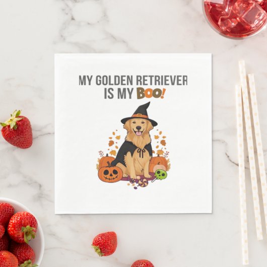 Serviette En Papier Golden Retriever Halloween Chien Mon Golden Retrie (En situation)