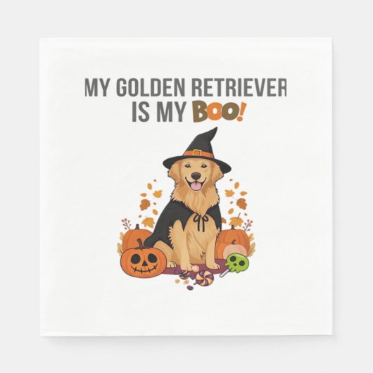 Serviette En Papier Golden Retriever Halloween Chien Mon Golden Retrie (Devant)