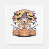 Serviette En Papier Golden Retriever Halloween Witch Chien classique T (Devant)