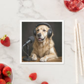 Serviette En Papier Golden Retriever Hosting a Podcast (En situation)