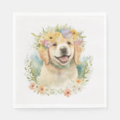 Serviette En Papier Golden Retriever in Laurel Wreath (Devant)