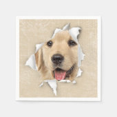 Serviette En Papier Golden Retriever in Paper Hole (Devant)