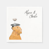 Serviette En Papier Golden retriever joli dessin avec des boissons (Devant)