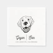 Serviette En Papier Golden Retriever Mariage Cocktail napkin (Devant)