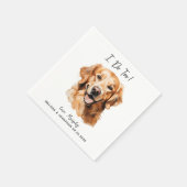 Serviette En Papier Golden Retriever Modern Chien Mariage Cocktail (Coin)